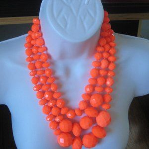 Kate Spade New York GIVE IT A SWIRL Coral Bead 3 Triple Strand Necklace + Duster